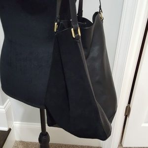Black leather and suede Margot bag